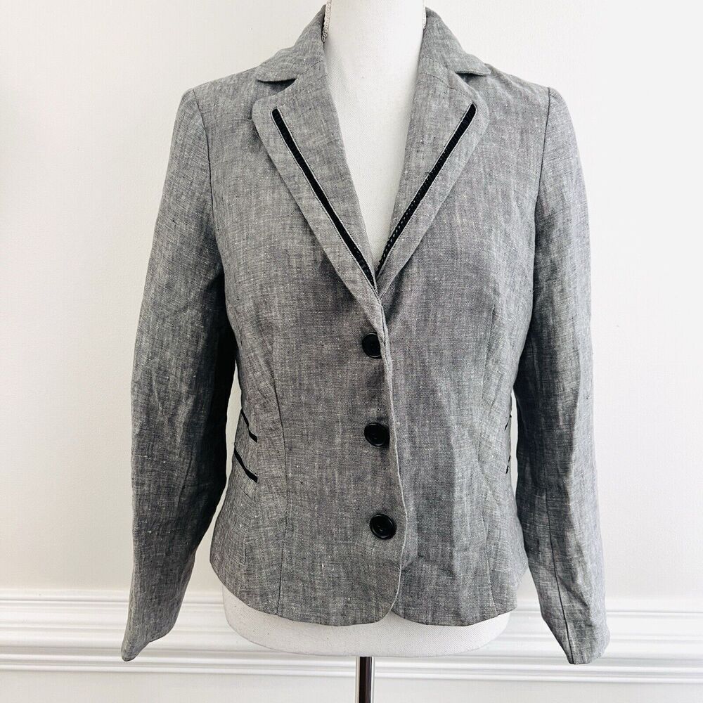 Madison Gray Blazer with Black Accents